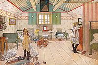 Mamma's and the small girls' room, watercolor, 1897