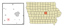 Location of Melbourne, Iowa
