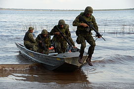 Marines corps in riverine operations.
