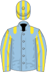 Light blue, yellow epaulets, striped sleeves and cap