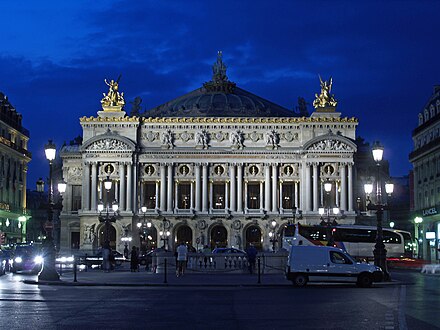 The Palais Garnier at night