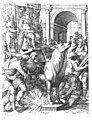 Image 85Perillos being forced into the brazen bull that he built for Phalaris (from List of mythological objects)