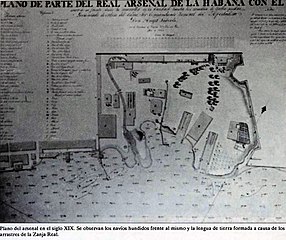 Plano del arsenal de La Habana en el siglo XIX