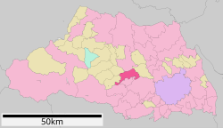 Location of Sakado in Saitama Prefecture