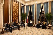 Secretary Blinken with Qatari Emir Sheikh Tamim bin Hamad Al Thani in Doha, Qatar, February 2024