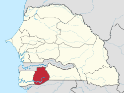Location of Sédhiou in Senegal