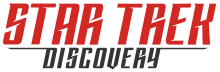 The words "Star Trek" are written in red with the word "Discovery" written in black underneath.