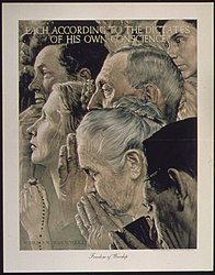 Freedom of Worship (Saturday, February 27, 1943) – from the Four Freedoms series by Norman Rockwell