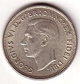 Obverse of the 1951 Australian florin, with King George VI, designed by Thomas Humphrey Paget.