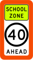 (R4-Q03) School Zone Ahead (used in Queensland)
