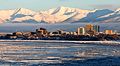 Anchorage, with Vista Peak in upper left, and Mile High Peak centered at top
