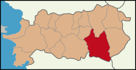 Map showing Bozdoğan District in Aydın Province