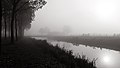 The Linge in the fog near Romeins Lint Oost