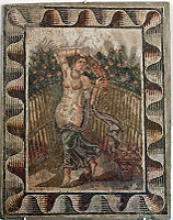 Ancient Roman mosaic of Flora in the Carthage National Museum