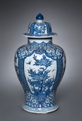 Vase with cover; 1662–1722; porcelain with underglaze blue decoration; overall: 46.2 cm; Cleveland Museum of Art