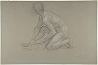 Crouching Nude Male Figure at the Metropolitan Museum of Art, 1864–74