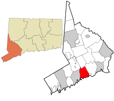 Westport's location within Fairfield County and Connecticut
