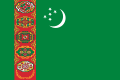 Flag of Turkmenistan (2001): crescent and five stars (representing five provinces)