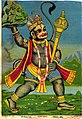 Image 6Hanuman fetches the herb-bearing mountain, in a print from the Ravi Varma Press, 1910's (from List of mythological objects)