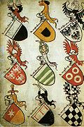 Neipperg-Wappen auf der Hyghalmen-Rolle aus dem 15. Jahrhundert