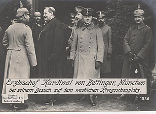 Catholic Archbishop Cardinal Bettinger visiting the German Western Front, 1916
