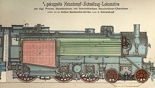 Heißdampf-Schnell­zug­lo­ko­mo­ti­ve der Kgl. Preu­ßi­schen Staats­bah­nen, Schnitt­bild