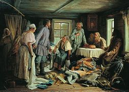 Russian peasants, ca. 1871, by Vassily Maximov.
