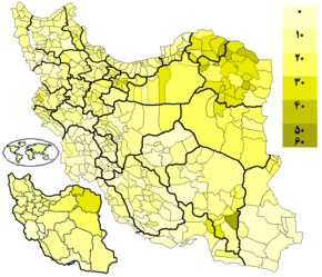Votes received by Ghalibaf per districts