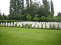 Moorseele Military Cemetery from the First world War in Moorsele, Belgium