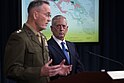 Defense Secretary James Mattis and the Chairman of the Joint Chiefs of Staff, Marine Gen. Joseph F. Dunford, Jr., update the media on the defeat of the Islamic State of Iraq and Syria during a joint press conference
