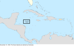 Map of the change to the United States in the Caribbean Sea on November 15, 1923
