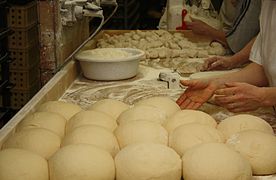 Loaves of dough before splitting