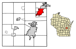 Location of Neenah in Winnebago County, Wisconsin.