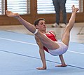 Straddle before Manna performed by the artistic gymnast Silas Dittmann at the 24th Rheintalcup 2019