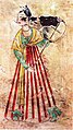 A Young Girl, Fresco from the Tomb of An Yüen-shou (安元壽) (607-683 A.D.), early Tang dynasty.