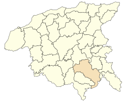 Location of the commune in the Chlef Province.