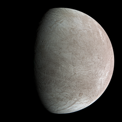 Jupitermond Europa, aufgenommen aus einer Entfernung von 2745 km von der Raumsonde Juno am 29. September 2022