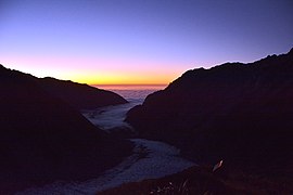 Sunset from Chancellor Hut, Fox Glacier