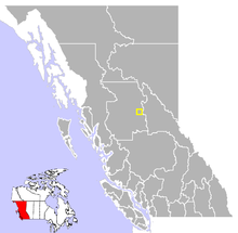 Location of Fort St. James in British Columbia
