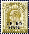 Stamp of the Jind State. Edward VII, 1905
