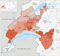 Bezirke des Kantons Waadt bis 2016