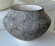 Acoma Black-on-white olla, Lucy M. Lewis, c. 1960–1970s, Fred Jones Jr. Museum of Art collection