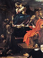 Madonna and Child with St Francis of Assisi (1591) – known as "La Carraccina" due to the admiration of the young Guercino[5]