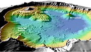 Crater Lake bathymetry survey showing Wizard Island and Merriam Cone