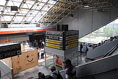 A photo of a station in the Mexico City Metro
