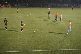 Milwaukee men's soccer team in action against Marquette
