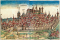Image 6This woodcut shows Nuremberg as a prototype of a flourishing and independent city in the 15th century. (from History of cities)