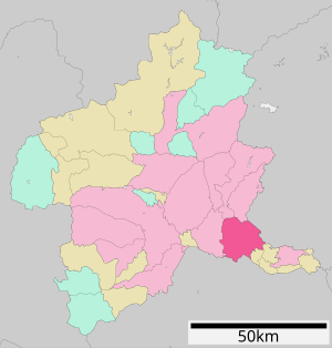 Lage Ōtas in der Präfektur