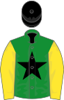 Green, black star and cap, yellow sleeves