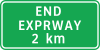 Expressway ends after 2 km